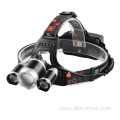 High Power Aluminum Alloy 3LED Rechargeable headlamp